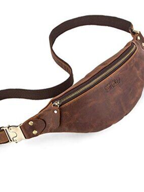 Genuine Leather Fanny Pack Crossbody Waist Bag Hiking Travel Belt Pouch